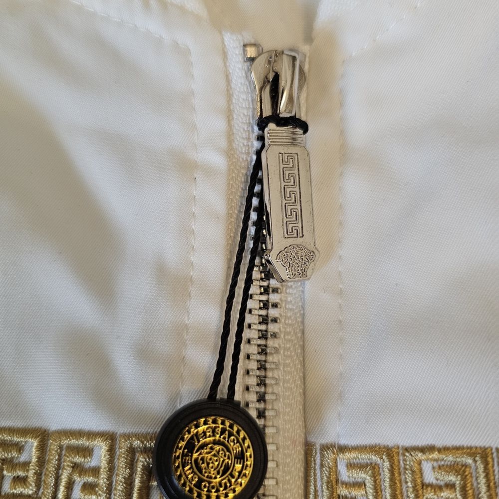 White and Gold Zippered Jacket